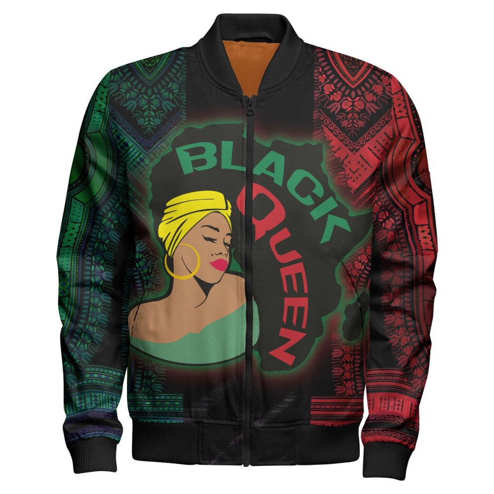 Africa Americans Bomber Jacket Black Queen Graphic African Pattern Bomber Green Red Unisex Jacket Jacket