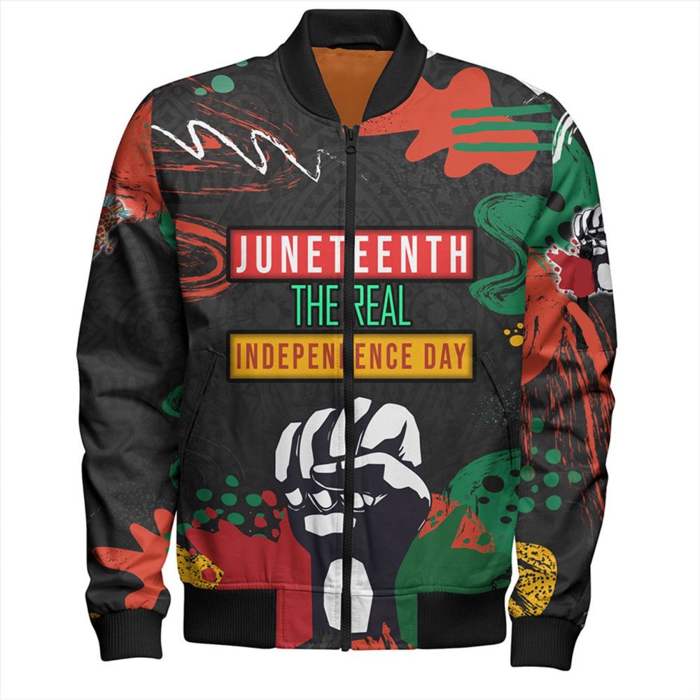 Africa Americans Bomber Jacket Juneteenth The Real Independence Day Bomber Black Unisex Jacket Jacket