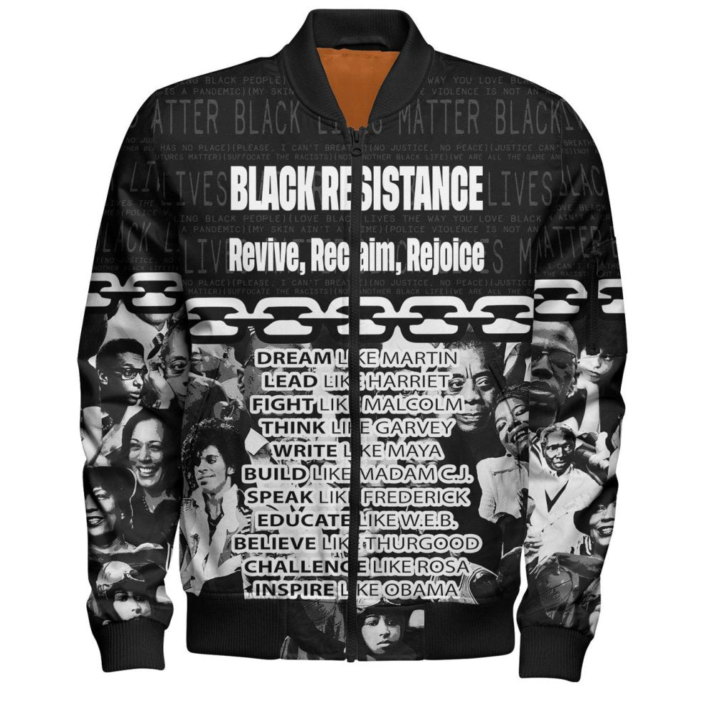 Africa Americans Bomber Jacket Black Resistance Revine Reclaim Rejoice Bomber Black Unisex Jacket Jacket