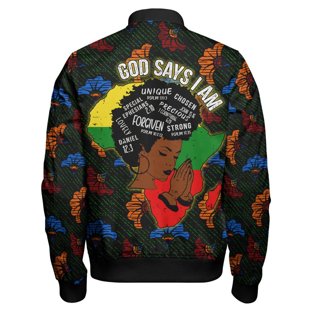 Africa Americans Bomber Jacket God Say I Am Unique Chosen Special Bomber Colorful Unisex Jacket Jacket