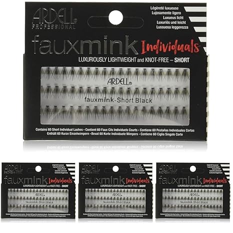 Ardell Faux Mink Individual Lashes – Short Black, Pack of 4