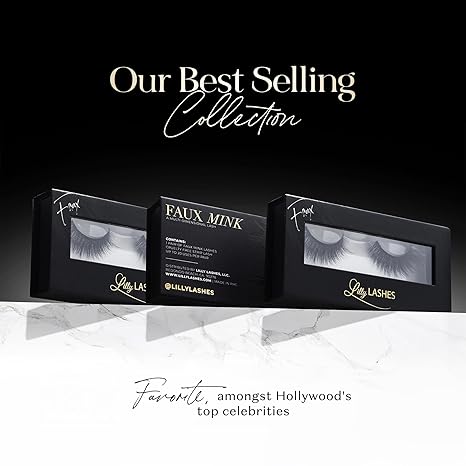 Lilly Lashes 3D Mykonos Faux Mink Strip Lashes – Dramatic Reusable False Eyelashes with Silk-Like Fibers (No Glue)