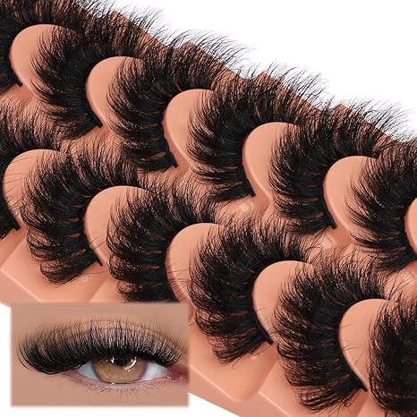 Focipeysa 18mm Faux Mink Lashes – Full Volume Dramatic Cat Eye False Eyelashes Multipack