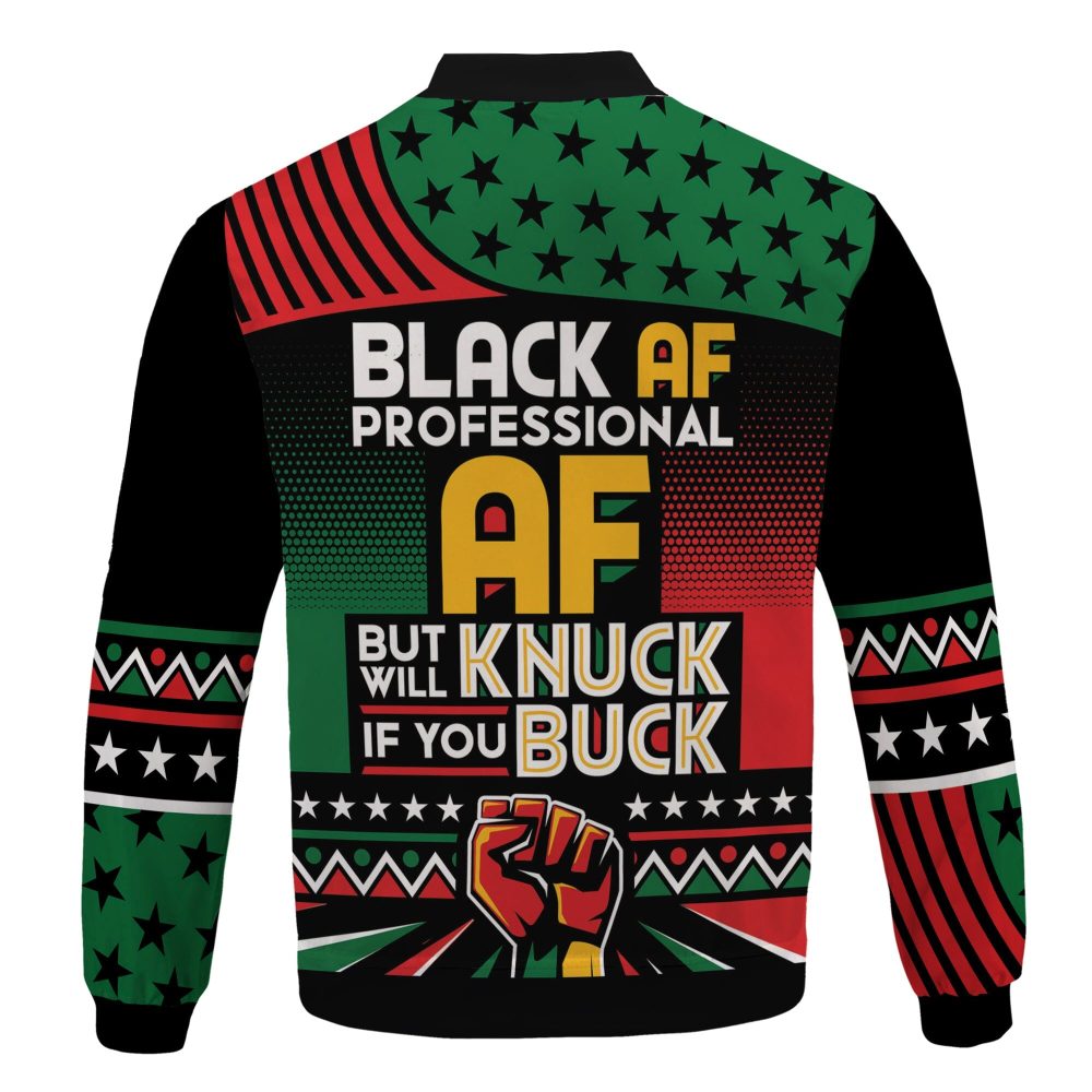 Africa Americans Bomber Jacket Will Knuck If You Buck Bomber Green Red Unisex Jacket Jacket