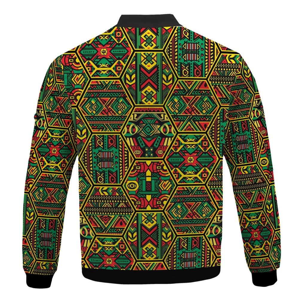 Africa Americans Bomber Jacket Hexagon Tribal African Patterns Bomber Colorful Unisex Jacket Jacket
