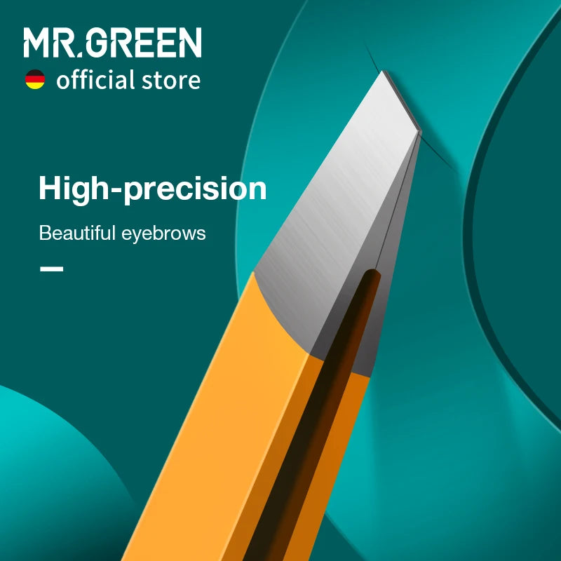 MR.GREEN Stainless Steel Eyebrow Tweezers – Colorful Slanted Precision Hair Removal Makeup Tool