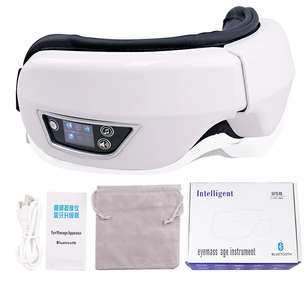 6D Smart Vibration Eye Massager – Airbag Compression Eye Care Mask with Bluetooth Music for Relaxation & Fatigue Relief