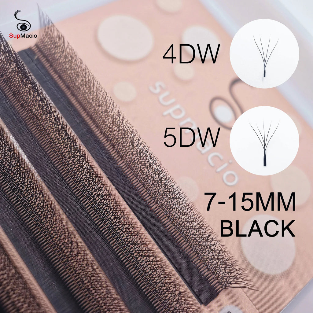 Supmacio 4D/5D W Lashes Mix – Clover Wire Volume Fan Eyelash Extensions for Professional Lash Application