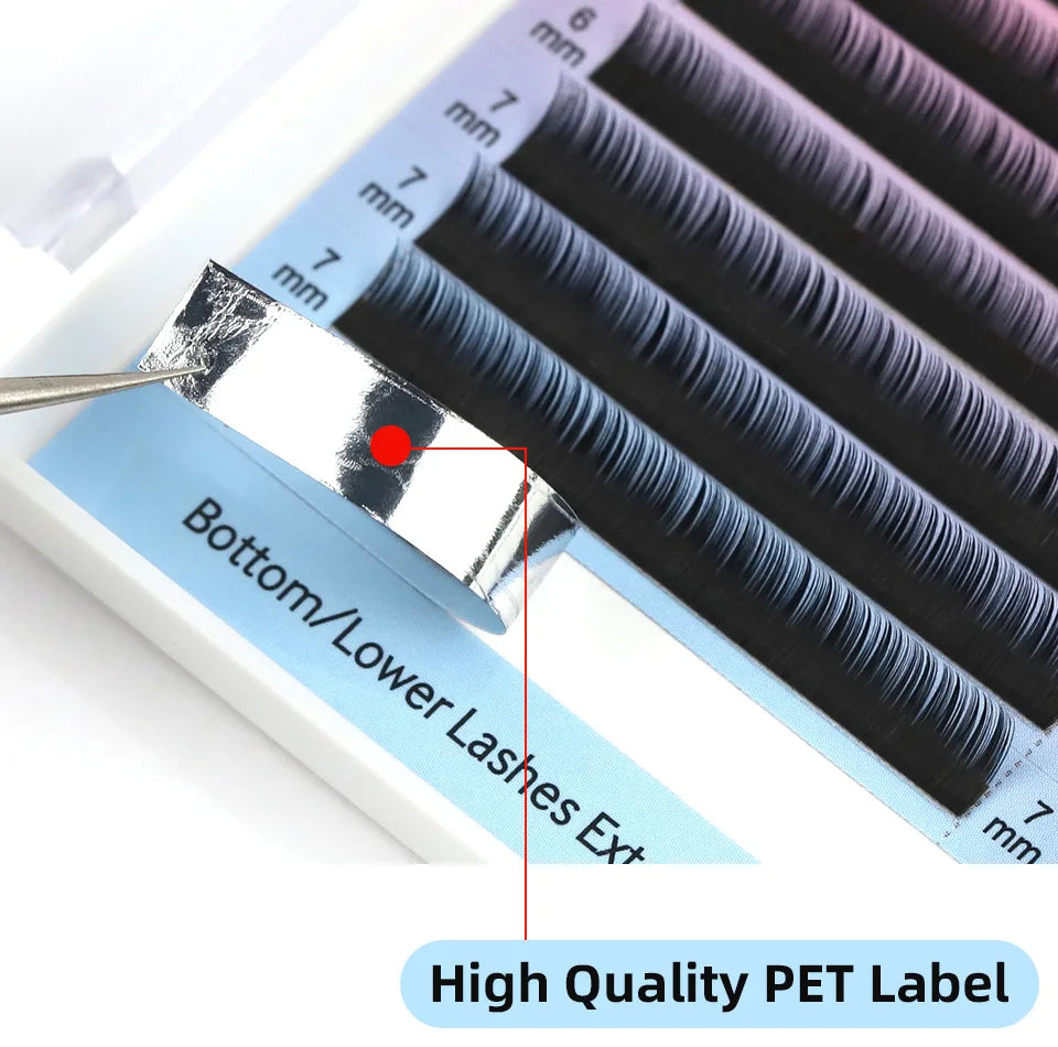 RUJADE Short Bottom Eyelash Extensions – 5–8mm Natural Under-Eye Lashes with B/C/CC/D Curl