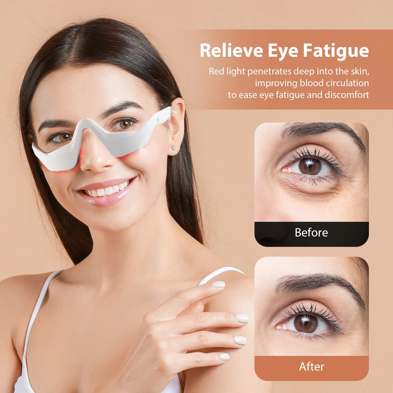 EMS Red Light Eye Massager – Anti-Wrinkle Beauty Device for Dark Circle Removal & Eye Fatigue Relief