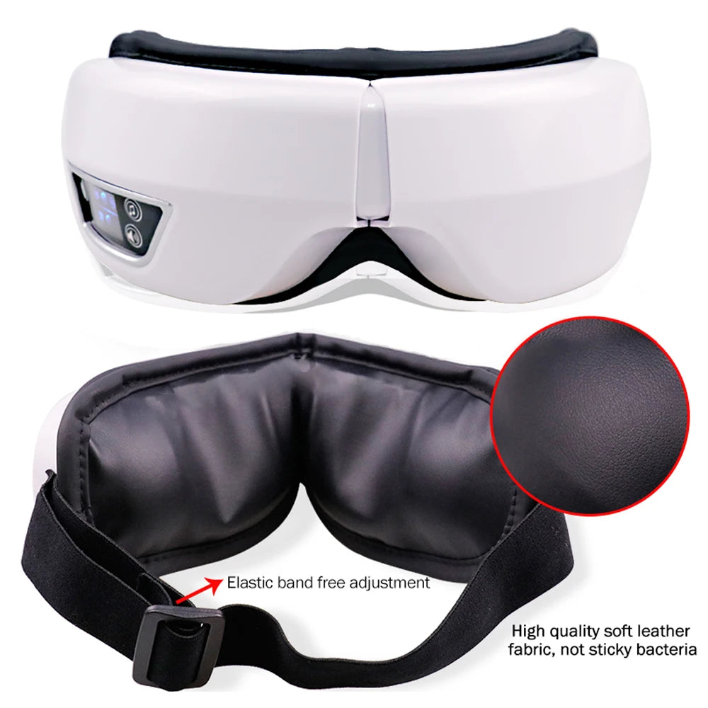 6D Smart Vibration Eye Massager – Airbag Compression Eye Care Mask with Bluetooth Music for Relaxation & Fatigue Relief