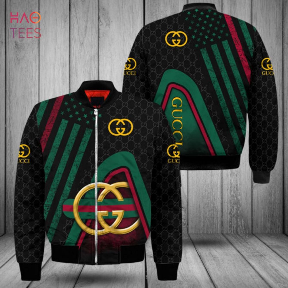 New Gucci Luxury Brand Full Printing Logo Bomber Jacket Limited Edition